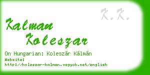 kalman koleszar business card