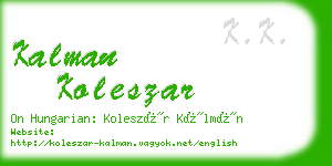 kalman koleszar business card